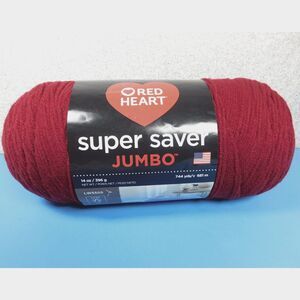 Red Heart Burgundy Yarn Skein Jumbo Super Saver Acrylic 744 Yds. Rated 4